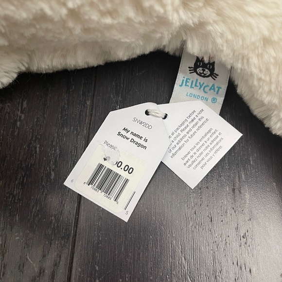 BNWT RARE Jellycat SNOW DRAGON LARGE Soft Plush Toy White super cute sparkle - Picture 4 of 6